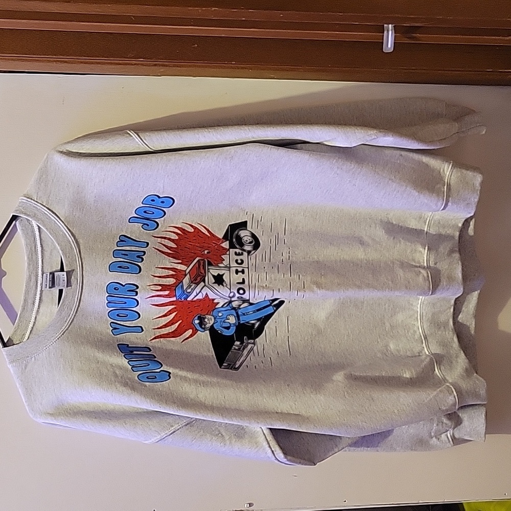 L ACAB Quit Your Day Job Light Grey Crewneck